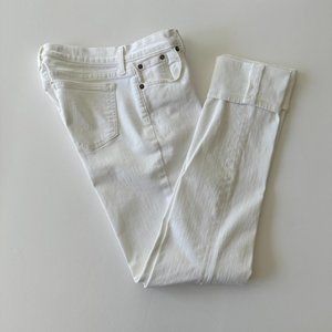 Tall Size 29 J Crew Reid Cuffed White Slim Leg Jean